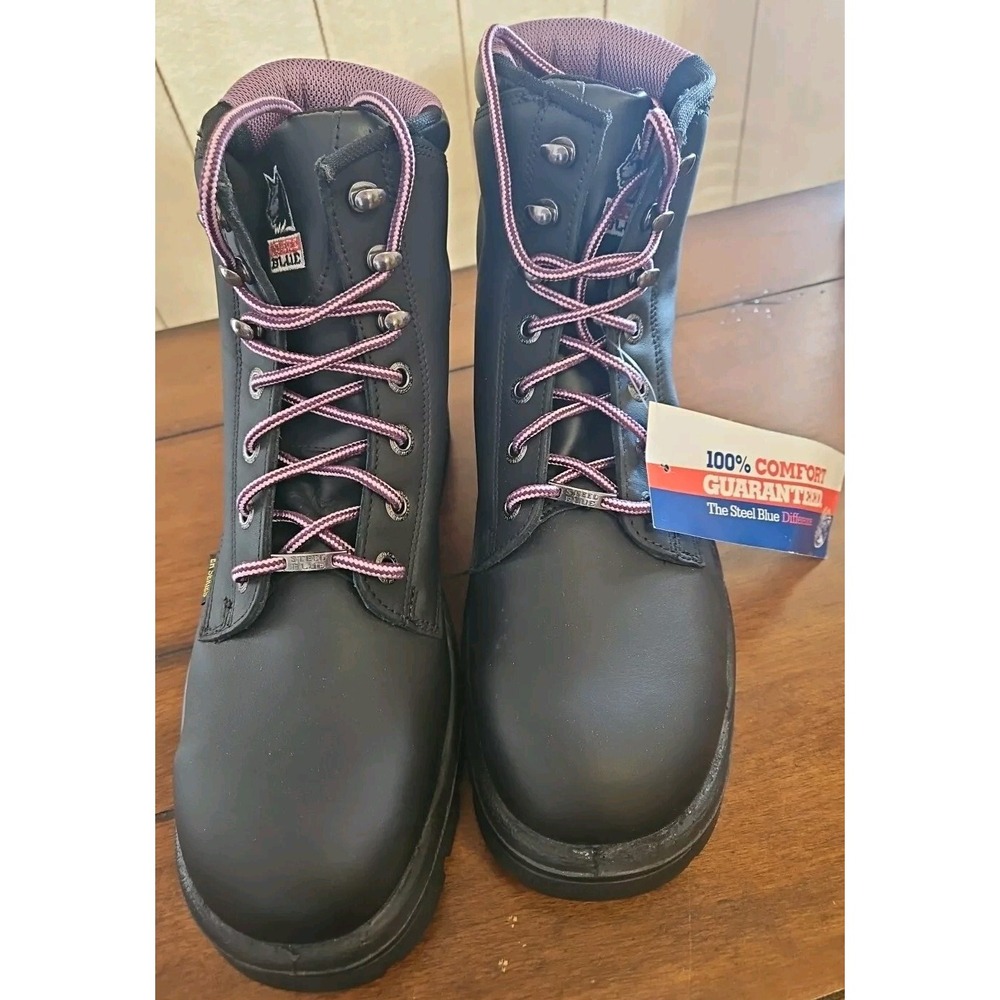 Steel Blue Women's Argyle 6-inch Lace Up Ankle Boot Black EU 43 US 11 NEW
